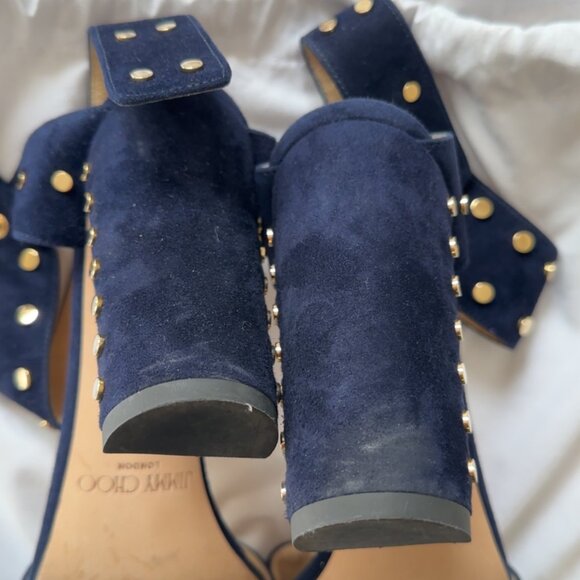 Jimmy Choo Veto 100 studded suede sandals - Navy - Size 40 - Picture 7 of 7